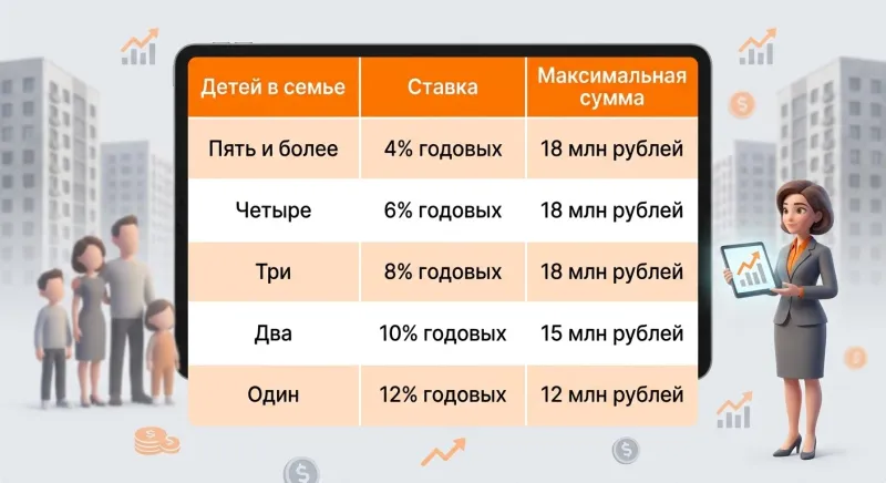 условия семейной ипотеки для Москвы и Санкт-Петербурга в 2027 году